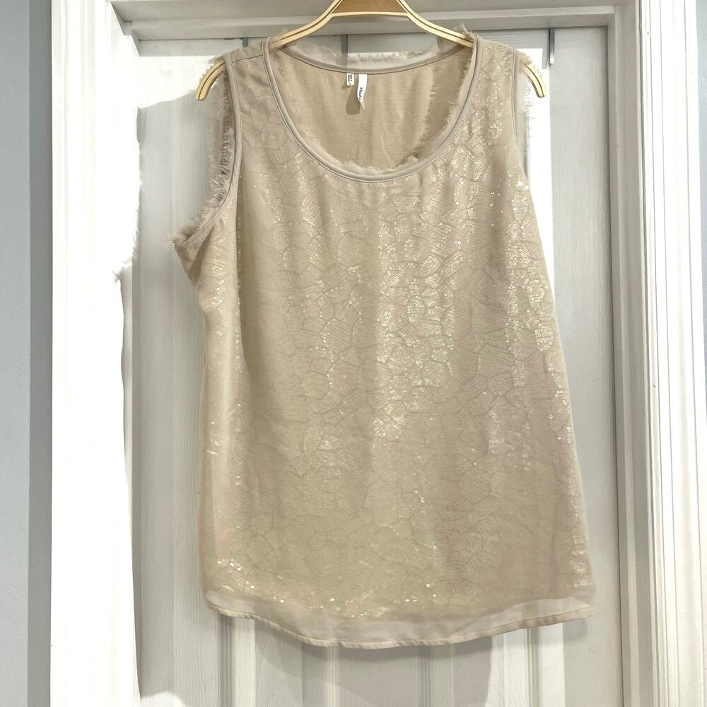 Studio Y Women’s Gold Shimmery Tank Size Large